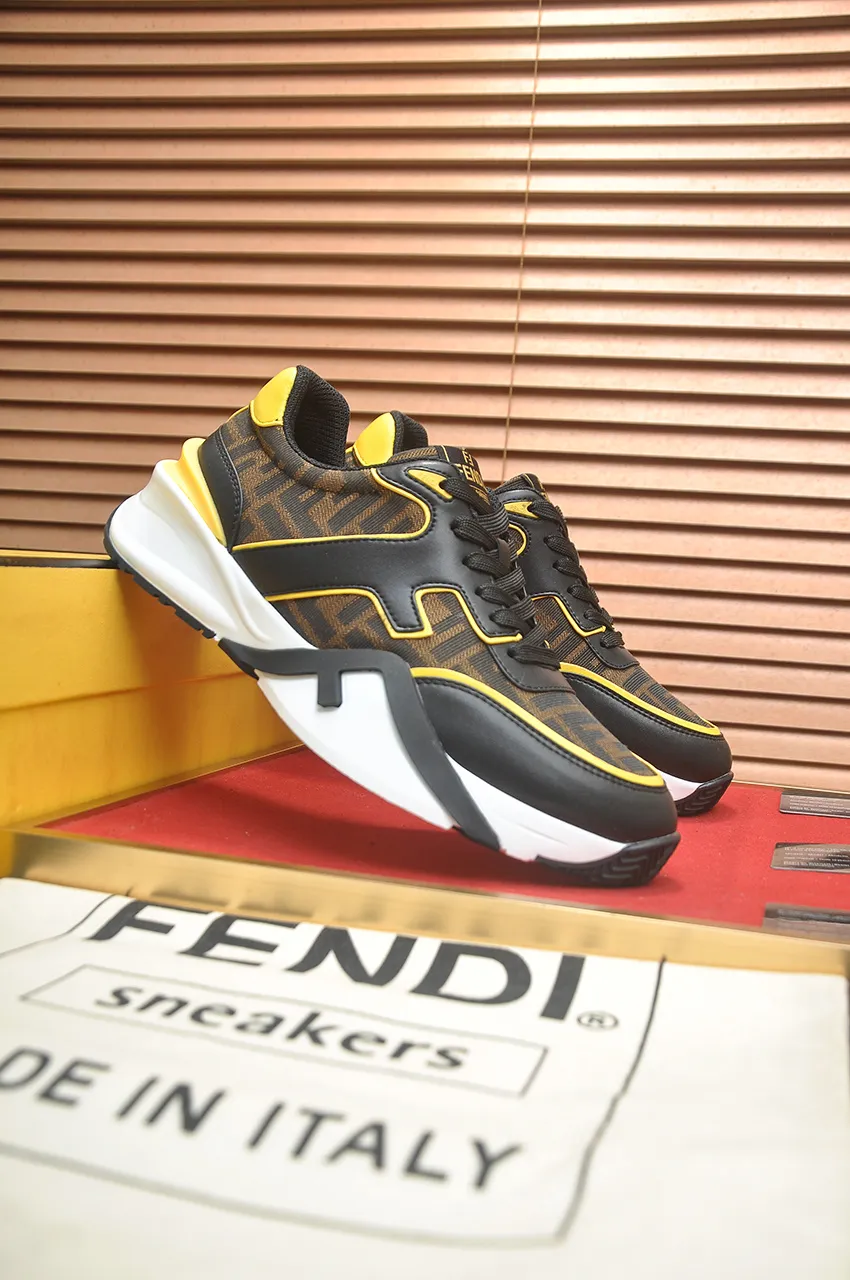 Men's shoes 💰600💶 [Fendi] The latest casual sports shoes 🔥 Many 💑 stars have the same style FD match. The original version is a one-to-one replica. Designer Kim Jones's first fendi match and Donkey brand Trainer basketball sneakers. Material: Original silk mesh. Lining: Breathable mesh. Packaging: Original 1:1 matching high-end packaging. Size: 38-45 (45 is custom-made and cannot be returned or exchanged)